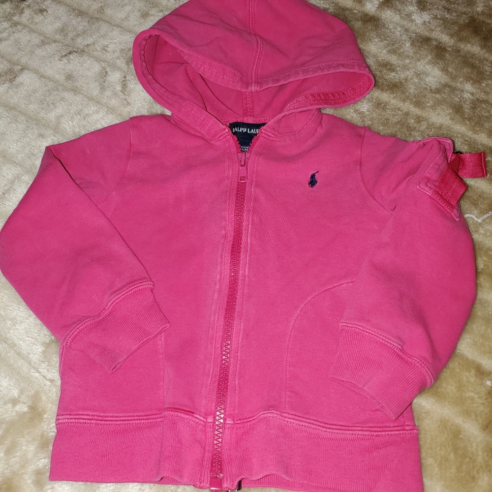 Ralph Lauren Zip Up Girl's Pink Hoodie SZ 3/3T